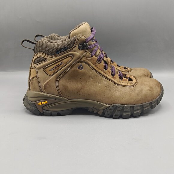 Vasque Talus UltraDry Boots Womens 8.5 US Leather Brown Waterproof Hiking Vibram - Picture 1 of 11